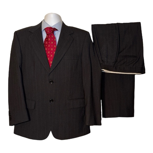 Evan Picone Charcoal Pinstripe Men's Suit